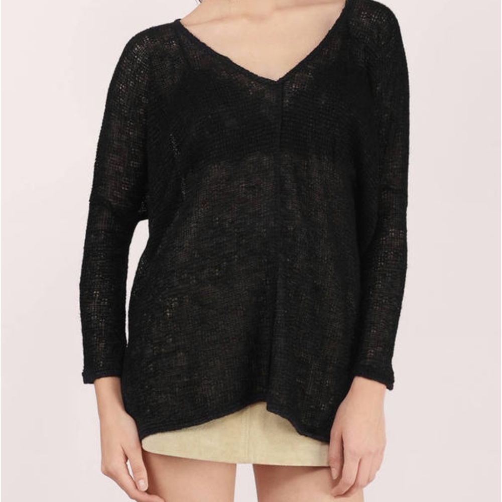Tobi Harlow Black Knitted Tunic Top (medium)
